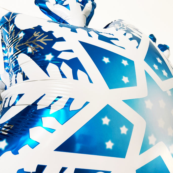 3D Folienballon Schneeflocke winterliche Deko für Weihnachten Advent Motto Party - Hängedeko zum Aufhängen & Dekorieren