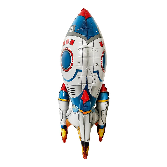 3D Folienballon Rakete für Jungen und Mädchen als Deko zum Kindergeburtstag Motto Party Hängedeko