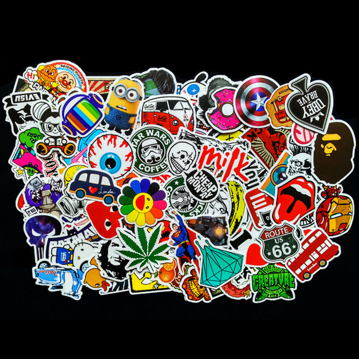 100 Stück Graffiti Sticker Vinyl Aufkleber Reisen Skateboard Snowboard Laptop
