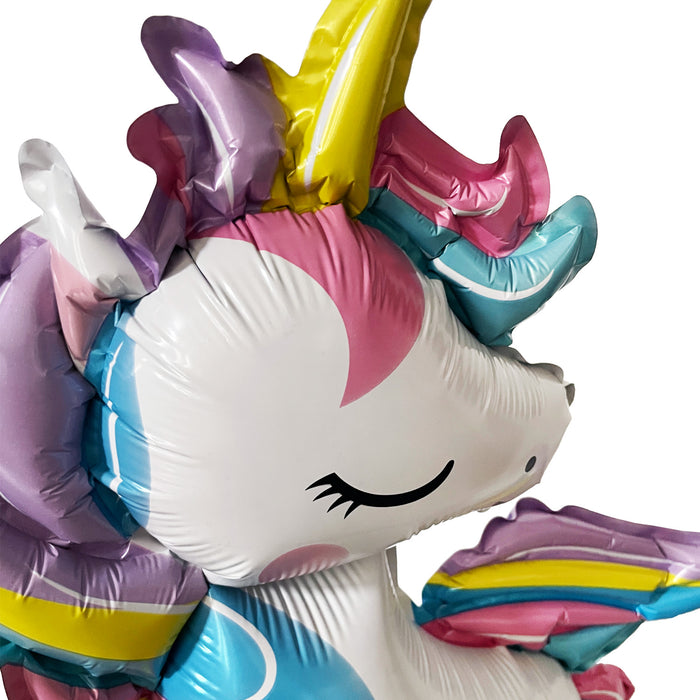 3D Folienballon Einhorn stehend für Mädchen zum Kindergeburtstag Deko Motto Party