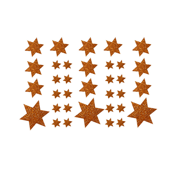 68 Sterne Sticker Aufkleber Glitzernd für Weihnachten Weihnachtsdeko Weihnachtssterne - bronze