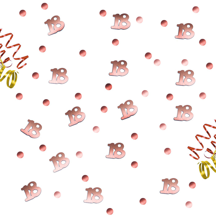 Konfetti 18. Geburtstag Jubiläum über 2500 Stück Zahl 18 + Punkte Tisch Deko Streudeko - roségold