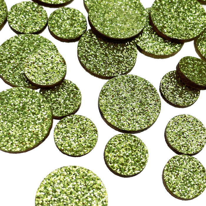 Holz Konfetti Rund Streudeko Tisch Deko für Silvester Weihnachten Geburtstag Fasching Motto Party - grün
