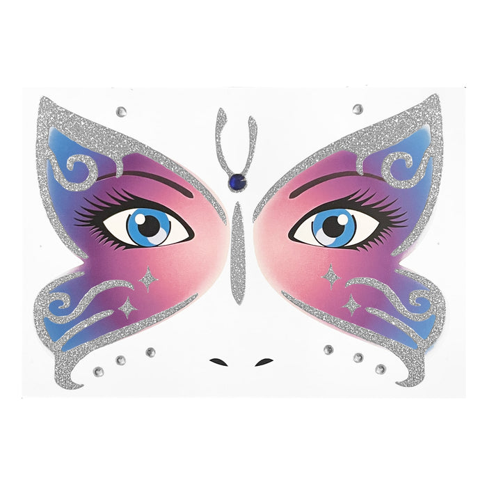 Schmetterling Gesicht Sticker Set Tiergesicht Aufkleber für Fasching Karneval Geburtstag Kinder Motto Party