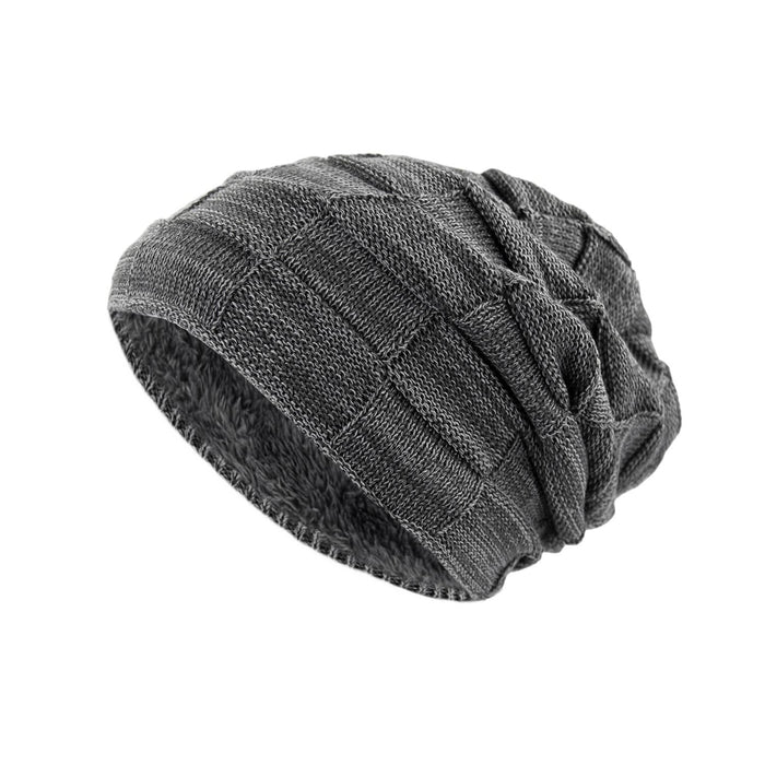 Long Beanie XXL Slouch Winter Mütze Grobstrick Damen Herren Kinder - grau