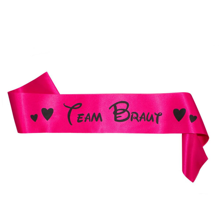 Schärpe Braut + Team Braut Set JGA Junggesellinnenabschied pink