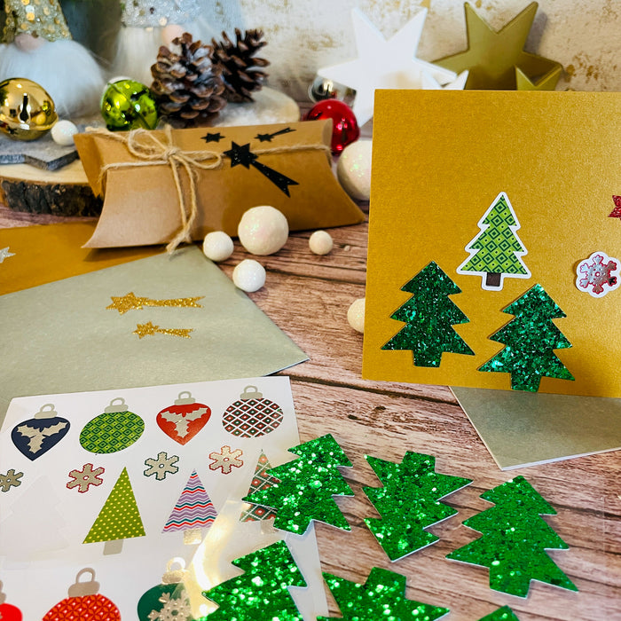 74 Sternschnuppen Sticker Glitzer Schnuppen Stern Aufkleber für Weihnachten zum Dekorieren Spielen Basteln Scrapbooking - schwarz