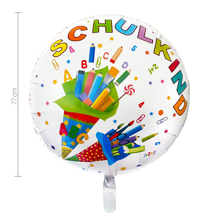 Schuleinführung Schulanfang Einschulung Deko Set - 1x Folien Ballon Hurra Schulkind und 1x Schulkind