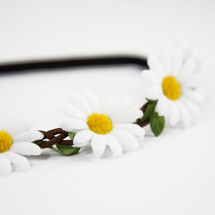 Blumen Haarband Stirnband Haarschmuck Bohemia Kopfschmuck Blumenkranz - weiß