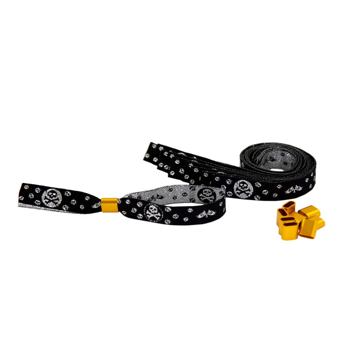 Totenkopf Armbänder Set 10 Stk. Piraten Party Kindergeburtstag Jungs Mitgebsel Geschenk schwarz weiß