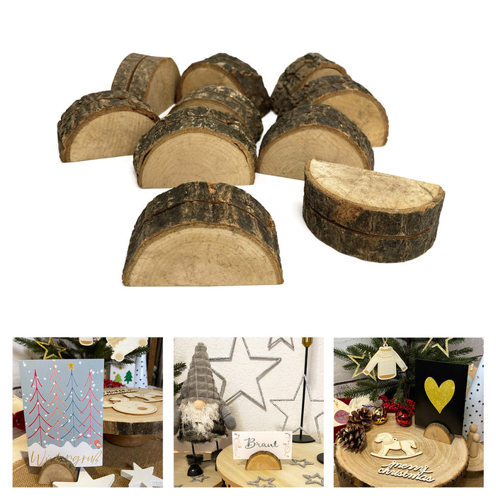 10 Tischkartenhalter aus Holz Kartenhalter Deko Hochzeit Geburtstag Kommunion Weihnachten Weihnachtsdeko