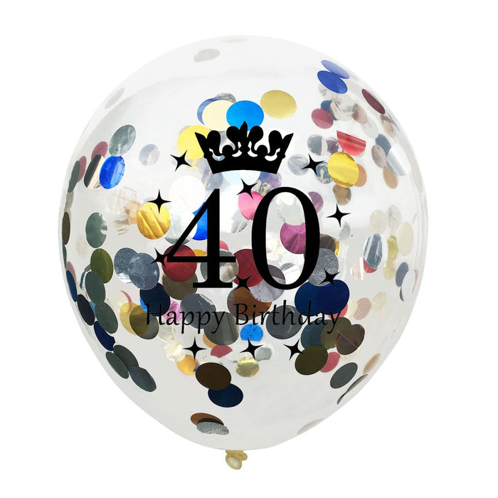 10x Konfetti Luftballons Zahl 40 Geburtstag Happy Birthday 40 Ballons