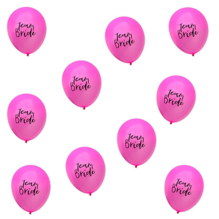 10x Luftballons Team Bride JGA Junggesellinnenabschied Deko - pink