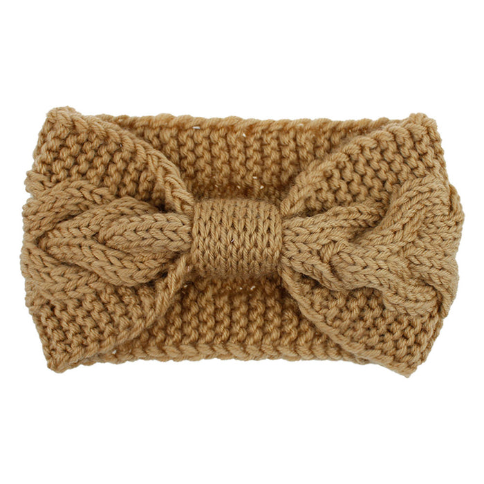 Damen Stirnband Haar Band für den Herbst Winter Ohrenwärmer Zopfmuster in Einheitsgröße - beige