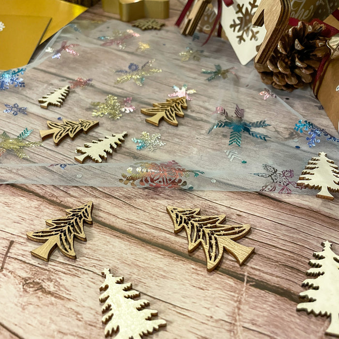 Tischläufer Schneeflocken Schneekristalle Tischband metallisch Schnee Läufer Tischdeko für Weihnachten Silvester Deko