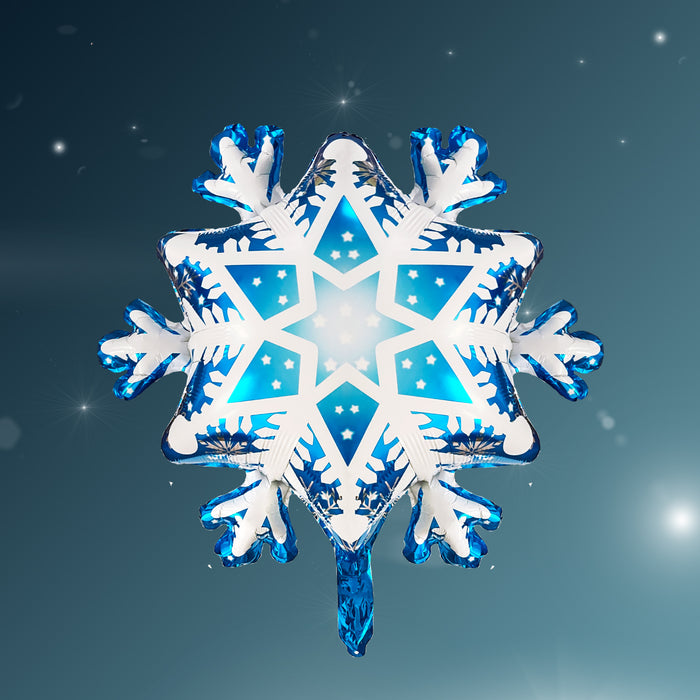 3D Folienballon Schneeflocke winterliche Deko für Weihnachten Advent Motto Party - Hängedeko zum Aufhängen & Dekorieren