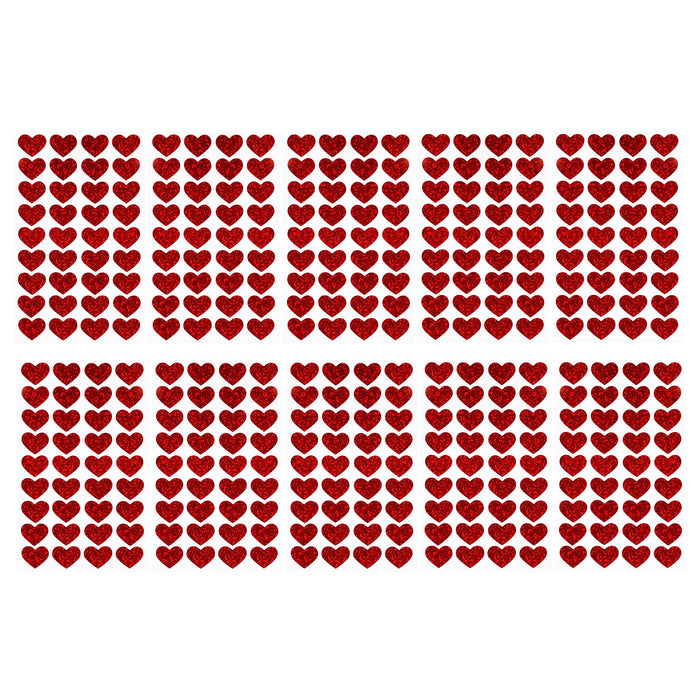 360 Herz Sticker Herzen Aufkleber Rot Hologramm Effekt Glitzernd zum Basteln Scrapbooking Dekoration Verzierung (Kopie)