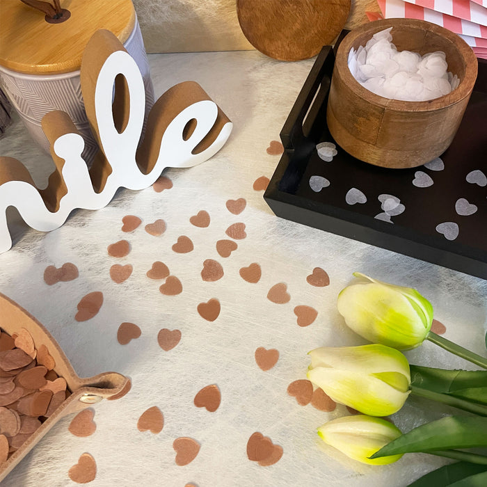 Papier Herz Konfetti Herzen Tischdeko Streu Deko für Valentinstag JGA Hochzeit Geburtstag Liebe - weiß