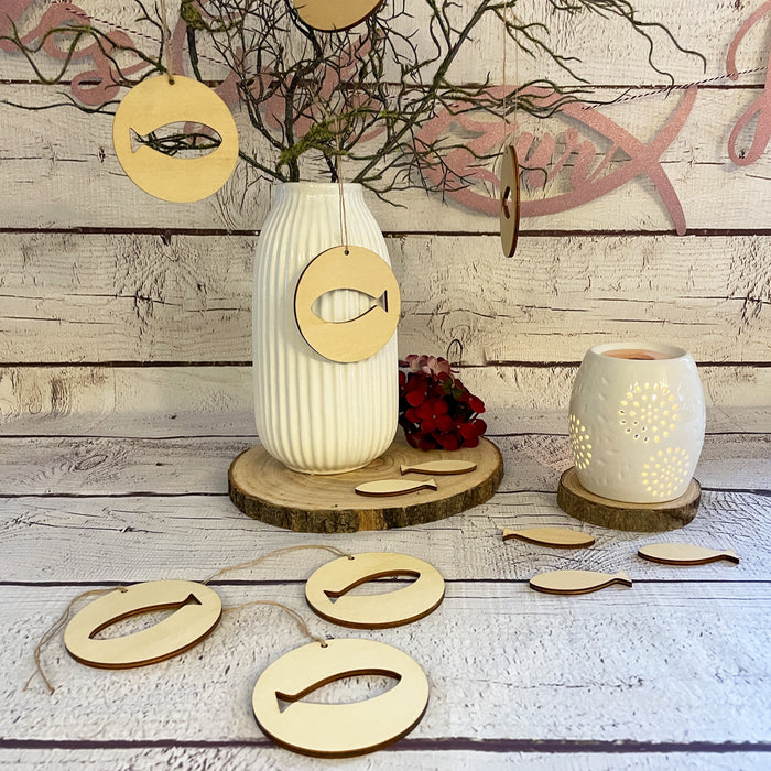 Girlande Alles Gute zur Konfirmation mit Fisch Hängedeko für Konfirmation von Mädchen - rosa