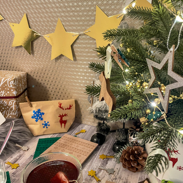 78 Weihnachts Sticker Xmas Glitzer Aufkleber für Weinachten Rentier uvm. Weihnachtsdeko - rot