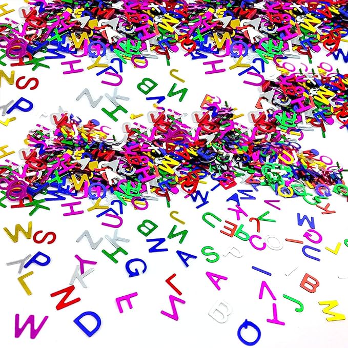 ABC Buchstaben XXL Konfetti Set - über 2500 Stück - Bunt Tisch Deko Streudeko für Schuleinführung Einschulung Mädchen Jungen