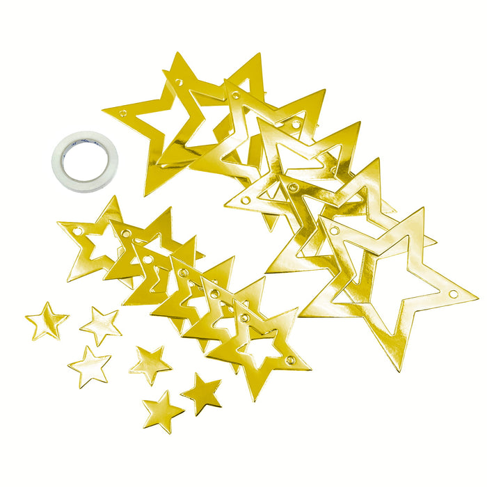 Stern Girlande Banner mit Sternen Geburtstag Party Weihnachten Baby Shower Deko - gold