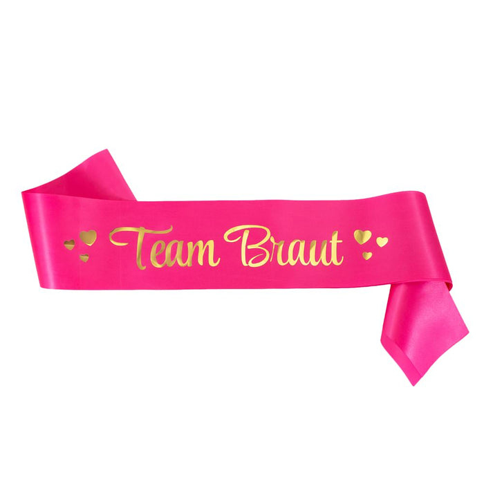 Schärpe Team Braut JGA Junggesellinnenabschied Hen Party pink gold