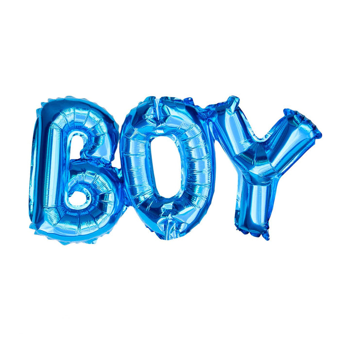 Folien Luftballon Boy Schriftzug Folienballon für Baby Shower Party Geburt Junge - blau