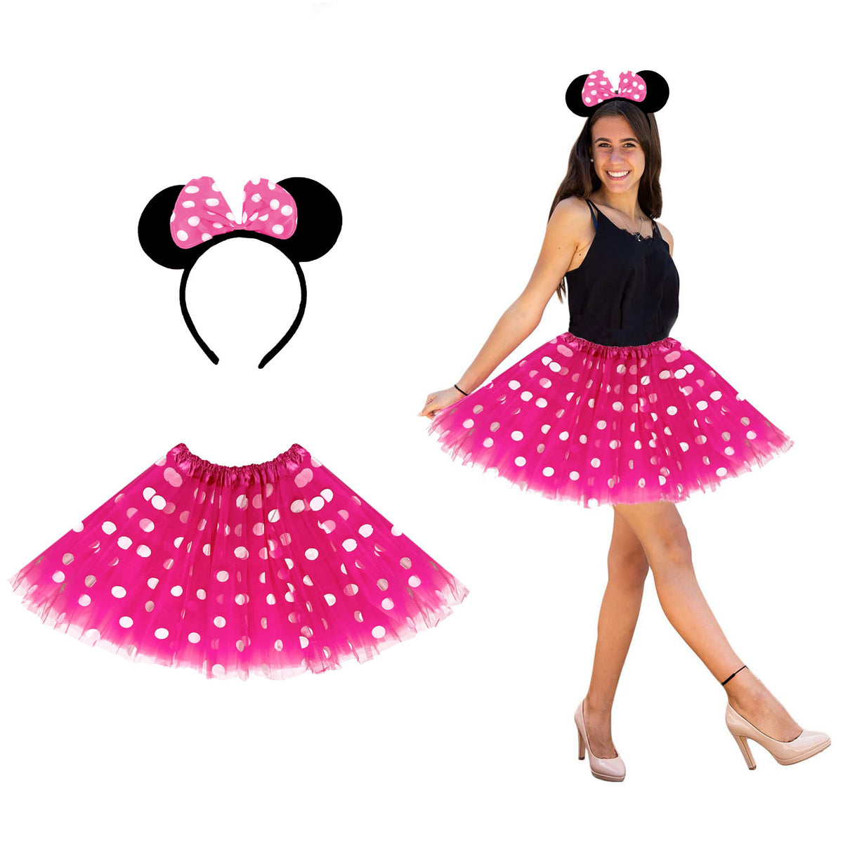 Kostüm Frauen Maus Kostüm Für Mädchen - 4-teiliges Set Mit Tutu Rock Und  Mausohren Minnie Mouse Verkleidung, image size:1200x1200