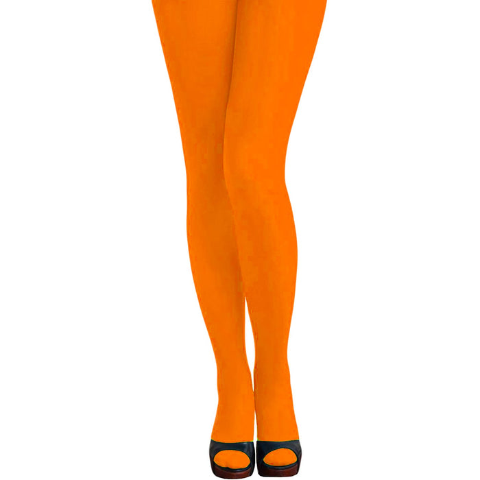 Sexy Strumpfhose für Damen Frauen 80s 80er 90s 90er Jahre Motto Party Fasching Karneval - neonorange