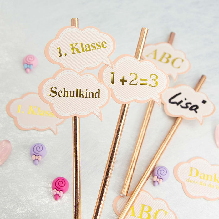 12x Lolly Lutscher Konfetti Tischdeko Kindergeburtstag Baby Shower Einschulung - bunt