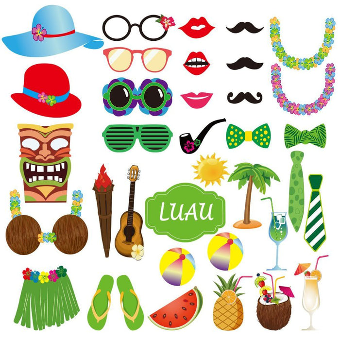 35 Fotorequisiten Fotoaccessoires Sommer Hawaii Party Photo Booth