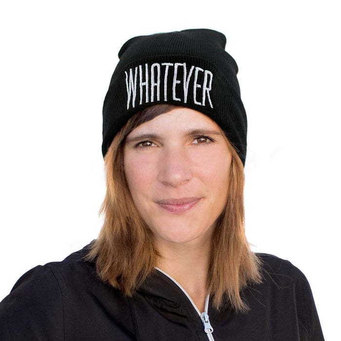 Beanie Mütze Slouch Damen Herren Winter Mützen - WHATEVER