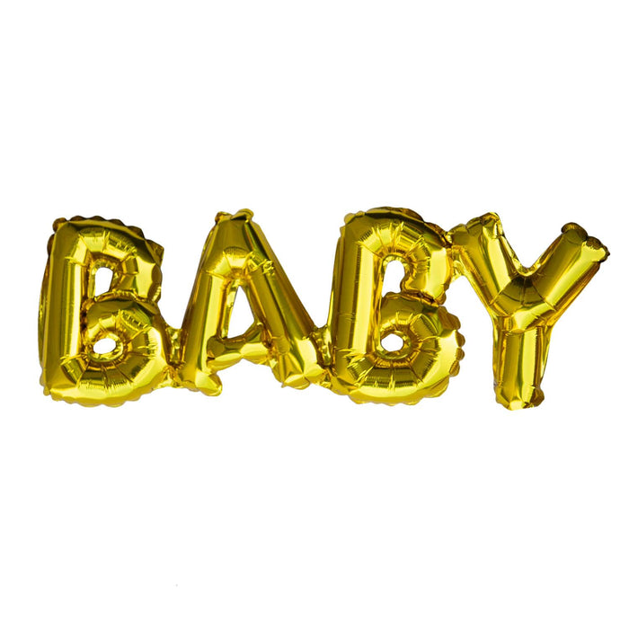 Folien Luftballon Baby Schriftzug Folienballon für Baby Shower Party Geburt Mädchen Junge - gold