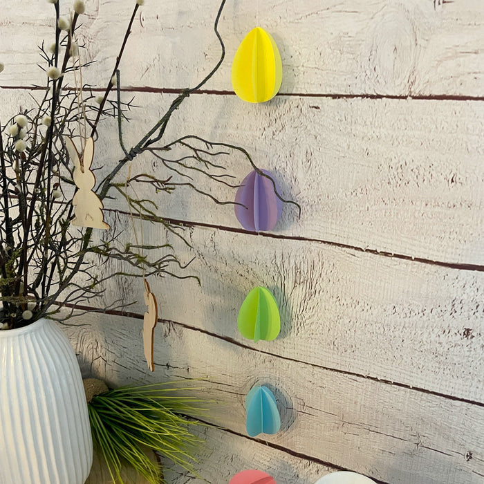 Deckenhänger Girlande 3D Ostereier Eier Hängedeko für Ostern Tischdeko Oster Party Osterdeko - bunt