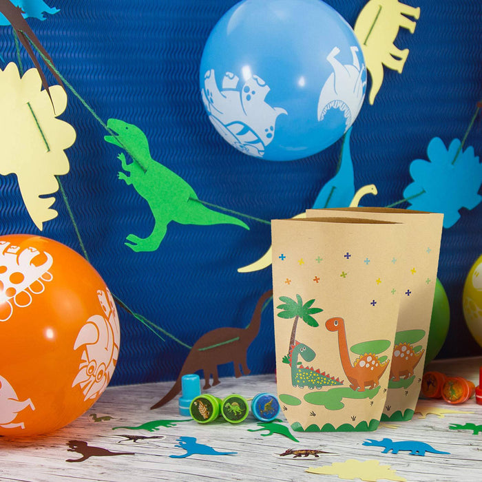 6 Dino Geschenktüten Dinosaurier Papiertüten Kinder Geburtstag Mitgebsel