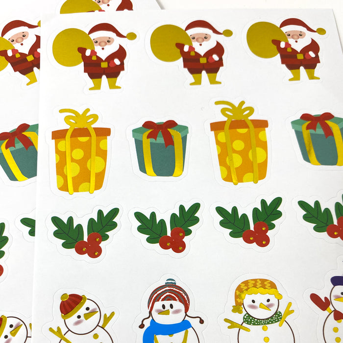 38 weihnachtliche Aufkleber für Weihnachten Sticker mit Glanz Weihnachtsdekoration Basteln Geschenk Deko