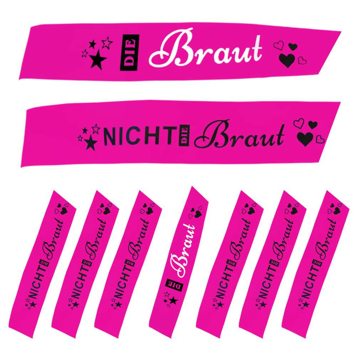 Schärpe Die Braut + Nicht Die Braut Set JGA Bride to be pink