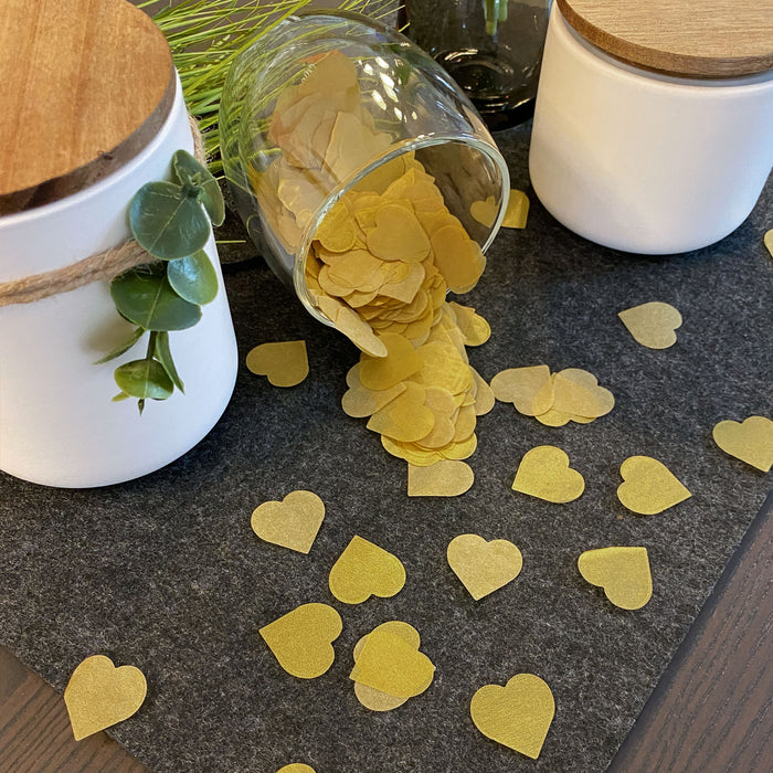 Papier Herz Konfetti 1000 Stk Herzen Tischdeko Streu Deko für Valentinstag JGA Hochzeit Liebe - gold