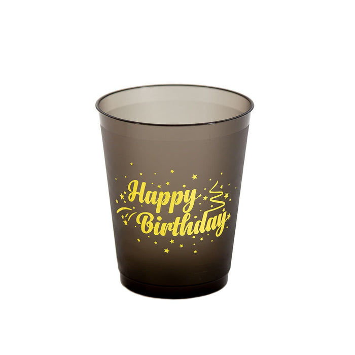 Happy Birthday Becher Set Trinkbecher Partybecher Geburtstag Kindergeburtstag Party schwarz gold