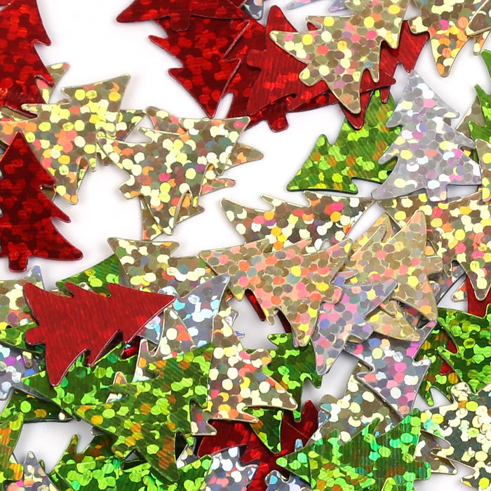 Tannenbaum Konfetti glänzend irisierend Weihnachtsbaum Tisch Streu Deko für Weihnachten - bunt