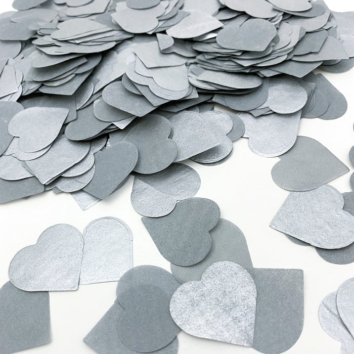 Papier Herz Konfetti 1000 Stk Herzen Tischdeko Streu Deko für Valentinstag JGA Hochzeit Liebe - silber