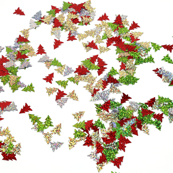 Tannenbaum Konfetti glänzend irisierend Weihnachtsbaum Tisch Streu Deko für Weihnachten - bunt