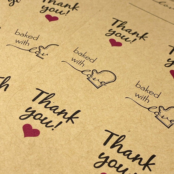 DIY Handmade Thank You Sticker Set 72 Stk. Aufkleber für selbstgemachte Geschenke zum Basteln Geschenkdeko