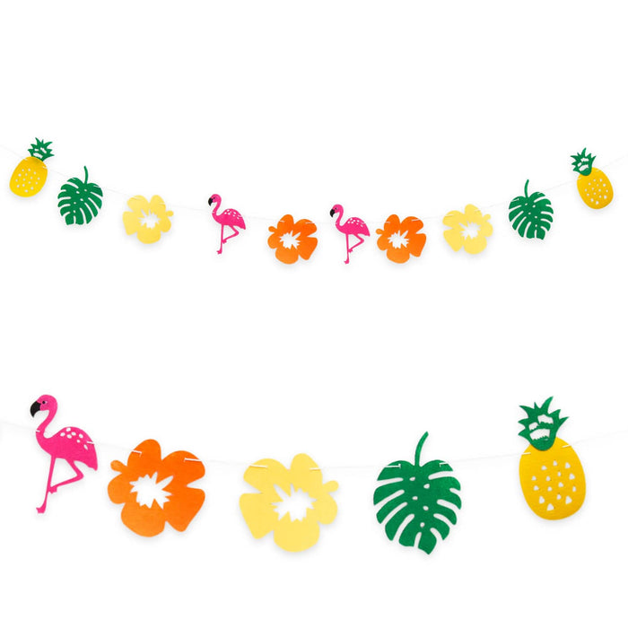 Hawaii Girlande Sommer Party Deko Banner mit Flamingos Ananas Blumen