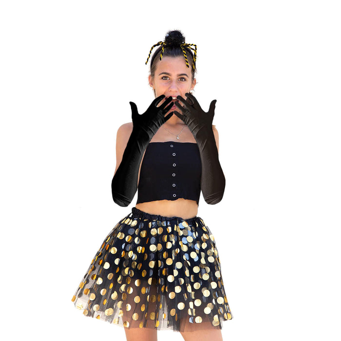 handschuhe schwarz karneval Damen Handschuhe Lang schwarz Handschuh für Hochzeit Fasching Karneval — Oblique Unique