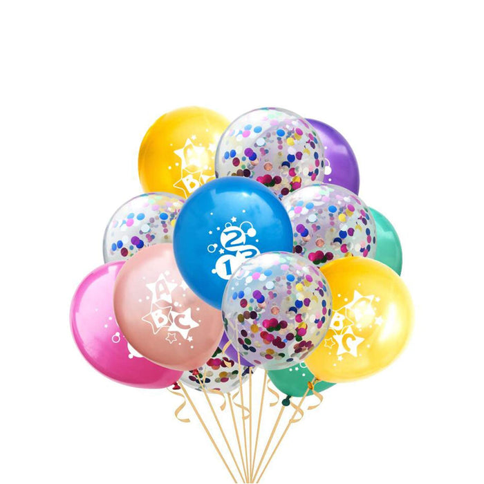 Schuleinführung Schulanfang Einschulung Deko Set - Schulkind Zuckertüten Stern Girlande + Zuckertüten Folienballon + Konfetti Ballon Set