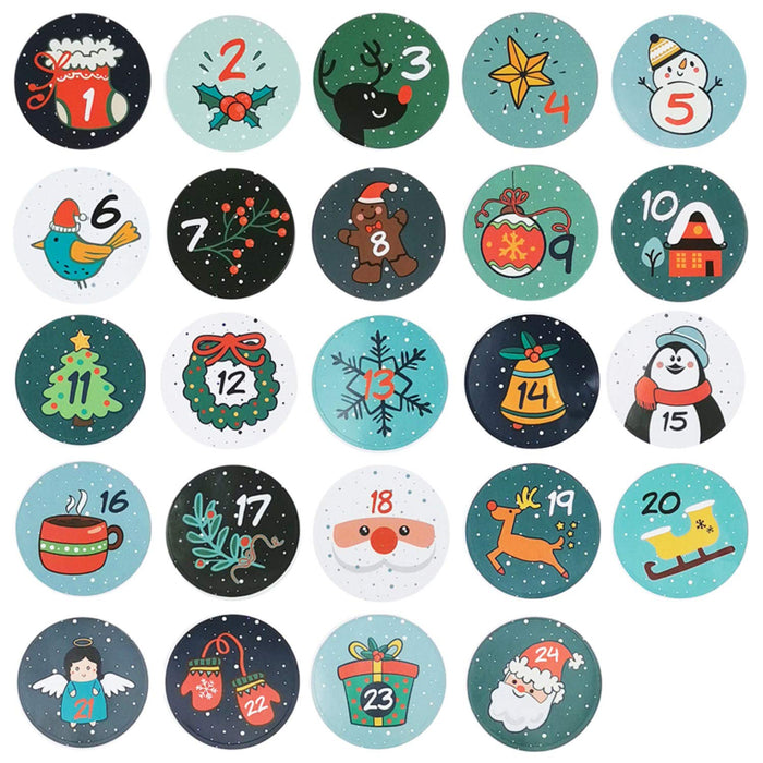 DIY Adventskalender Set - 24 Baumwollbeutel + 24 Zahlen Sticker für Advent Kalender Deko zu Weihnachten DIY Basteln