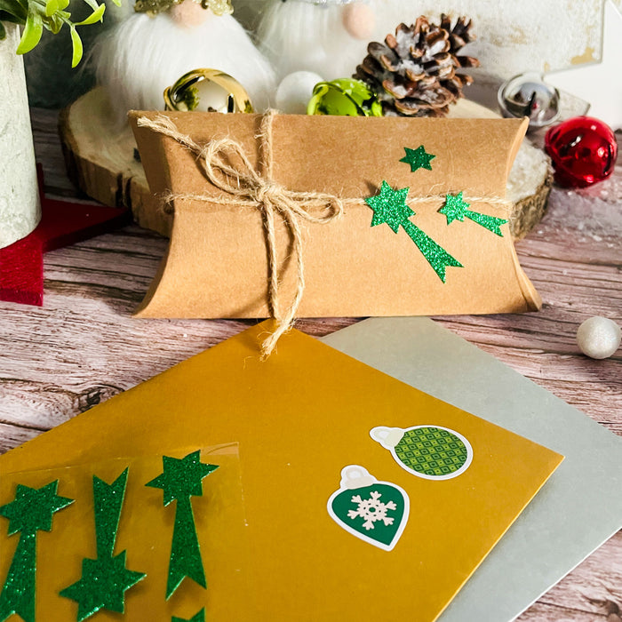 Weihnachts Sticker Kugel Baum Schneeflocke Aufkleber zum Verzieren Scrapbooking Basteln für Advent Weihnachten