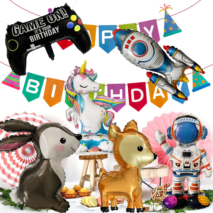 3D Folienballon Hase für Jungen und Mädchen zum Kindergeburtstag Deko Motto Party